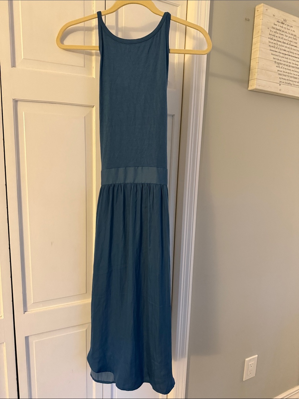 LOFT Teal Sleeveless Midi Dress